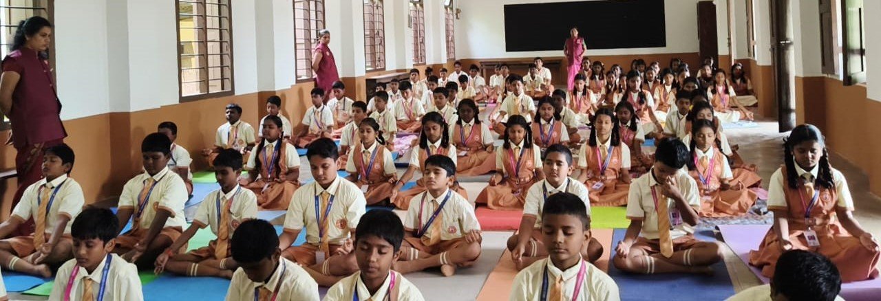 Practice of Yoga for Students at Alevoor Poornaprajna Public School