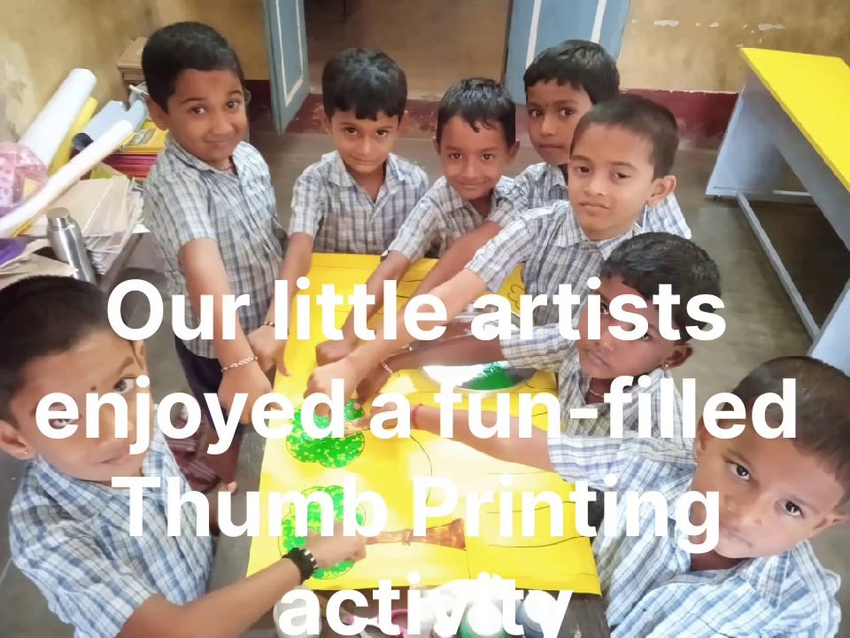 Thumb Printing Activity at Alevoor Poornaprajna Public School
